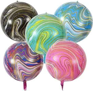 Chinese supplier balloons New Product 2023 JIQI 22 Inch Golden Silk 4D Agate Balloons For Other Party Decorations