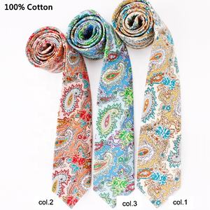 Diseño personalizado nuevo estilo de algodón Paisley corbata estampado floral Corbata Cotillon y Gravatas corbata Costumizadas - Product Image 5
