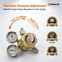 Vente directe usine – Régulateur de pression de gaz haute pression O2 en acier inoxydable 316 avec diaphragme Hastelloy C276 pour l'argon