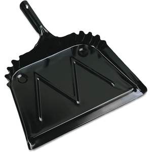 Balai à poussière en acier noir de calibre 20 Boardwalk, 12 po x 14 po, manche de 2 po avec balai en fer pour usage domestique et jardinier, 12 par carton - Product Image 2