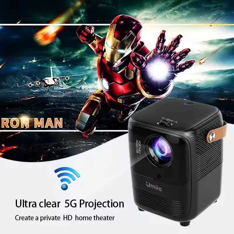 Umiio A008 proyektor portabel cerdas, proyektor LED teater Rumah versi terbaru, mendukung 1080P