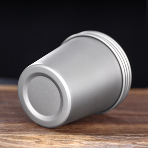 Mug à bière, café ou lait GETWICK Ta8775 en titane pur à paroi simple, léger, 200 ml, design moderne, pour le camping en plein air - Product Image 4