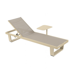 Beach <b>Chair</b> Outdoor Folding Lounge <b>Chair</b> With Side <b>Table</b> Tapered Leg Contemporary Design Polyester Fabric Waterproof Sunbathing - Product Image 1