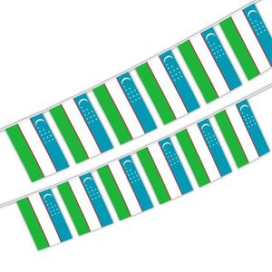 Uzbekistan National Country <b>Flag</b> Polyester Pennant Digital Printed for Birthday Party Festival Decorations Display Accessories - Product Image 1