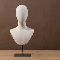 Présentoir à chapeaux pour adultes Lavinia, tête de mannequin en toile pour perruques, support en plastique, pour vitrine de salon ou magasin, pose debout