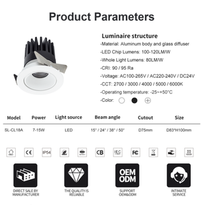 <span class=keywords><strong>COB</strong></span> nhúng downlight <span class=keywords><strong>7W</strong></span> 12W 15W <span class=keywords><strong>Led</strong></span> Downlight Trần xuống ánh sáng <span class=keywords><strong>LED</strong></span> Đèn Spotlight Chrome phản xạ lịch thi đấu cho khách sạn - Product Image 5