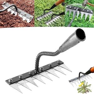 Râteau à 8 dents de haute qualité, outils à main en acier au manganèse, pour la plantation de pin, la culture des fleurs, outils agricoles durables - Product Image 2