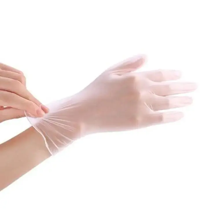 Toptan vinil tozu tek kullanımlık eldiven tek kullanımlık su geçirmez şeffaf üretici ev muayene PVC vinil eldiven