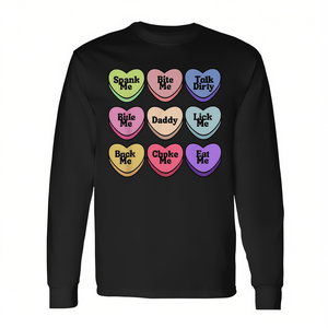 Camiseta de manga larga Naughty Heart Candy Daddy Spank Me con humor para adultos para parejas - Product Image 2