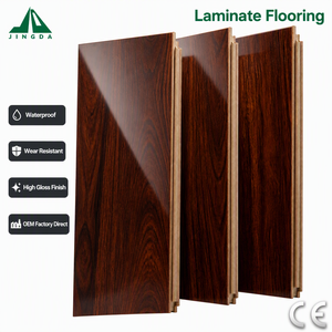 Plancher stratifié haute brillance 8 mm, résistant à l'eau, résistance à l'usure AC3, insonorisant, utilisation hospitalière, installation par clic pour chauffage - Product Image 1