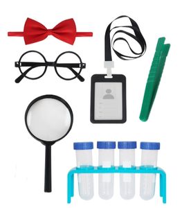 Костюм ученого для детей, лабораторный халат с набором научных экспериментов, увеличительное стекло, пробирка, наряжаться и притворяться, играть для мальчиков и девочек - Product Image 5