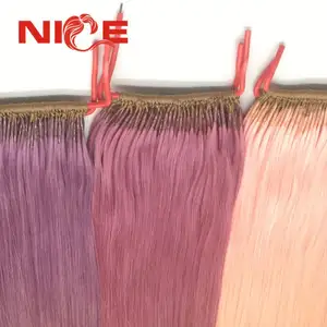 Prix de gros couleur colorée cheveux naturels fil de coton jumeaux i pointe Extension de cheveux directement de l'usine chinoise