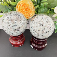 Boule de cristal de guérison naturelle de haute qualité décor Feng Shui Quartz Rose mousse Agate sphère boules pour cadeau d'énergie