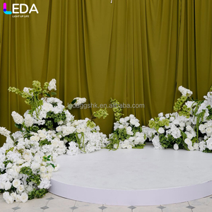 Escenario acrílico redondo desmontable blanco para decoración de bodas y eventos al por mayor de LEDA - Product Image 2