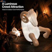 Marionnette animale gonflable lumineuse, costume gonflable de mouton ou de cheval illuminé pour défilé de carnaval, spectacle