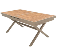 Ensemble de table et chaises de salle à manger extensibles en bois composite pour extérieur, mobilier commercial personnalisable en gros
