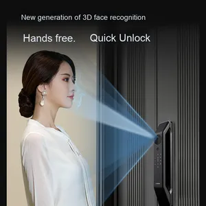 Bosch fu6 Khóa cửa gỗ thông minh 3D Nhận dạng khuôn mặt mật khẩu vân tay màn hình lớn <span class=keywords><strong>Wifi</strong></span> hình ảnh mắt mèo chống trộm nhôm - Product Image 3