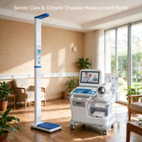 Analyseur de graisse corporelle portable professionnel, kiosque de contrôle de la santé, écran tactile LCD 15 pouces, précision de qualité médicale, capacité de 180 kg, CE