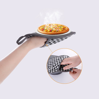 Gants de four à micro-ondes en silicone résistants à la chaleur, gants d'isolation haute température, mitaines de four en silicone antidérapantes