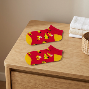 Calcetines de Algodón Tejido para Adultos, Unisex, Muy Coloridos, con Diseño Estampado de Plátanos Tropicales - Product Image 2