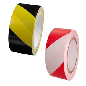 PVC Eco-friendly Material Floor Marking Warning Tape Beware of Hazard Signs on the Ground black yellow