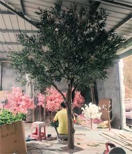 Style cour grandes plantes fausses <span class=keywords><strong>olivier</strong></span> artificiel réaliste pour décorations d'anniversaire guirlande haute - Product Image 3