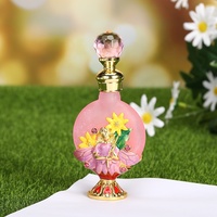 Bouteille de parfum en métal 10ml, fleur arabe, fée, huile essentielle rechargeable, bouteilles d'attar fantaisie, conteneur cadeau décoration 10208