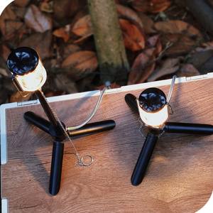 โคมไฟตั้งแคมป์แบบพกพาขนาดเล็ก, โคมไฟใช้แก๊สไฟสำหรับกลางแจ้งตกปลาปิกนิกเต็นท์บ้านสวนแขวนโคมไฟแก้วพร้อมขาตั้ง - Product Image 5