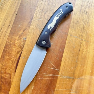 No. Cuchillo de bolsillo para camping de hoja fija de acero triplex 5 Triplex Steel Leopard de alta calidad con mango de madera DIY, personalizable OEM 1 - Product Image 3