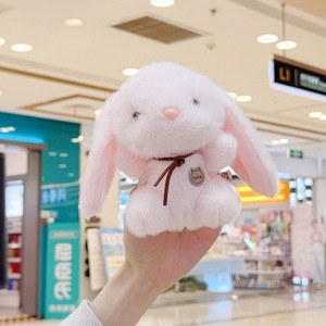 Küçük Karikatür Kawaii Tavşan Peluş Işıklı Anahtarlık Toplu Sevimli Yumuşak Dolgulu Hayvan Oyuncak Uzun Kulaklı Tüylü Taşınabilir Çanta Süsü - Product Image 4