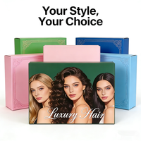 Boîtes à perruques en satin avec logo personnalisé, emballage cosmétique de luxe pour extensions de cheveux, boîtes de rangement personnalisées doublées de satin de soie
