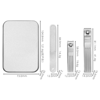 WELLFLYER Ensemble de coupe-ongles NC-306 3 pièces en acier inoxydable ensemble de manucure professionnel Durable exquis boîte de fer emballage Kits cadeaux