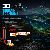 Paket Baterai Semi Solid 40000mAh 22.2V 6S 5C Langsung dari Pabrik, Tingkat Pengosongan Tinggi untuk Drone Multirotor UAV Pemetaan/Pertanian