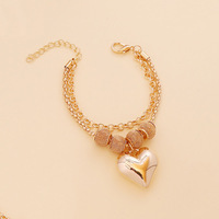 Meilleures ventes, colliers multicouches, boucles d'oreilles en forme de cœur, breloques, bracelets de personnalité, ensemble de bijoux avec chaîne de clavicule