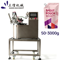 Machine de remplissage et de bouchage automatique électrique PLC haute productivité pour Doypack et poches à bec verseur, petite capacité