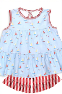 Preorder barca a vela bambini e bambine abiti estivi vestiti all'ingrosso per bambini Boutique prezzo di fabbrica nuovo Design <span class=keywords><strong>abbigliamento</strong></span> di moda - Product Image 4