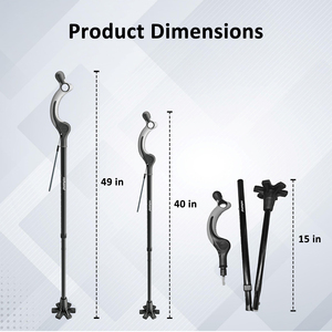 <span class=keywords><strong>Canne</strong></span> réglable légère en alliage d'aluminium Rehand avec poignée en caoutchouc, pointe large, design pliable, capacité de charge de 158 kg, 101,5-124,5 cm - Product Image 1