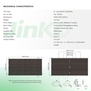 Jinko Bifacialダブルガラスソーラーモジュール700w 705w 710wハイパワー送料無料<span class=keywords><strong>Pv</strong></span>パネル - Product Image 2