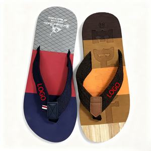 Sandalias Casuales de Hombre Nicecin con Logotipo Personalizado, Tiras de Tela Anchas, Plantilla Impresa, Chanclas Antideslizantes y Transpirables para la Playa - Product Image 1