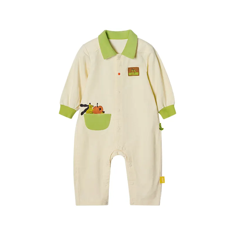 Bebê Corduroy Creepers Outono Patchwork Bebê Onesie Corduroy Macacão Menino