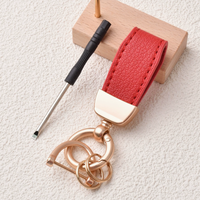 Nouveau style, porte-clés mini macarons colorés en cuir PU, léger et durable, accessoire de voiture, joli pendentif, cadeau pour filles et femmes