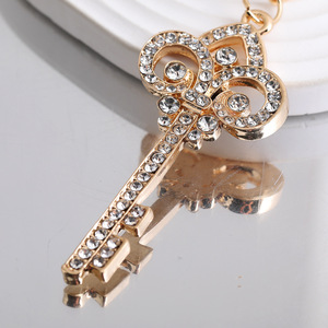 Llavero de Lujo con Forma de Llave y Diamantes de Imitación, Colgante de Aleación de Zinc para Bolsos, Joyería de Moda para Regalo y Accesorio Diario - Product Image 2