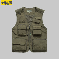 Gilet de Travail Homme Haute Qualité, Gilet de Chantier, de Photographe, Multi-Poches, Gilet de Pêche en Plein Air