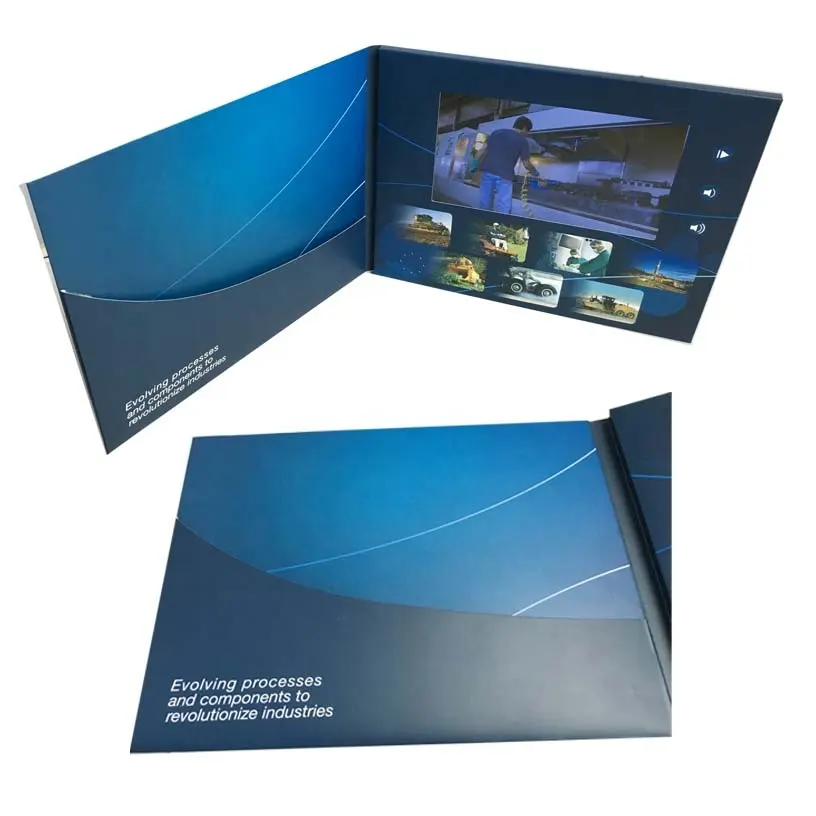 工場供給カスタム7インチlcd HDスクリーン招待ビデオパンフレットデジタルビジネスビデオグリーティングカードギフト広告用