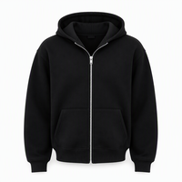 Vêtements décontractés chauds pour l'automne et l'hiver, fermeture éclair sur le devant, poches latérales, coupe décontractée, style streetwear, veste à capuche zippée pour hommes