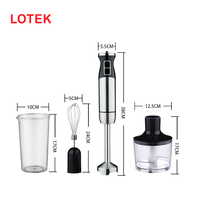 Mixeur Plongeant en Acier Inoxydable, 12 Vitesses Variables, Appareil de Cuisine Multifonctionnel, Conception Portable
