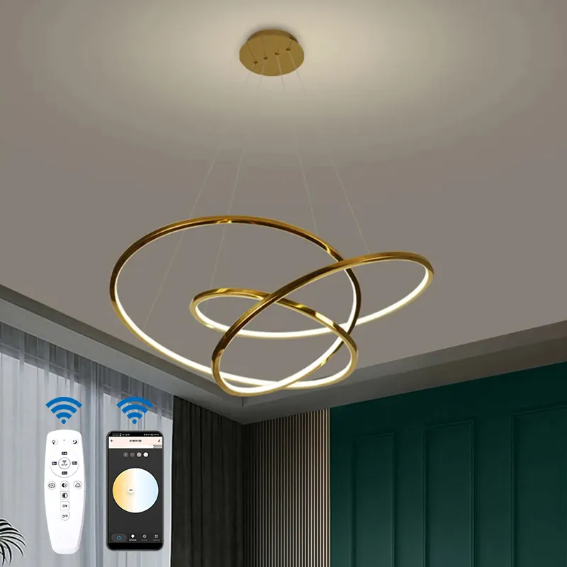 Yüksek kaliteli ev aydınlatma moda stil altın üç armatürler sanat tasarım LED İskandinav avize