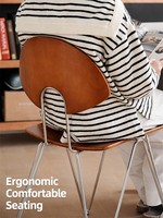 Chaise de salle à manger moderne en acier pour appartement, salon, meubles de maison durables et écologiques