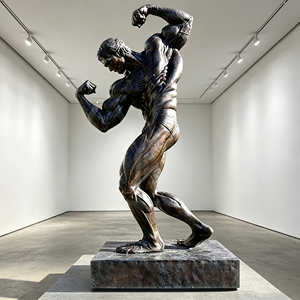 Sculpture en bronze coulé sur mesure, style musculation réaliste, <span class=keywords><strong>statue</strong></span> d'athlète masculin musclé pour salle de sport - Product Image 3