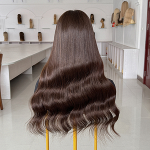 Ready to Ship Glueless Wavy Unprocessed Virgin Hair Lace Top Invisible Small Knots <b>Wig</b> for Women Lace Frontal Human Hair <b>Wig</b> - Product Image 6